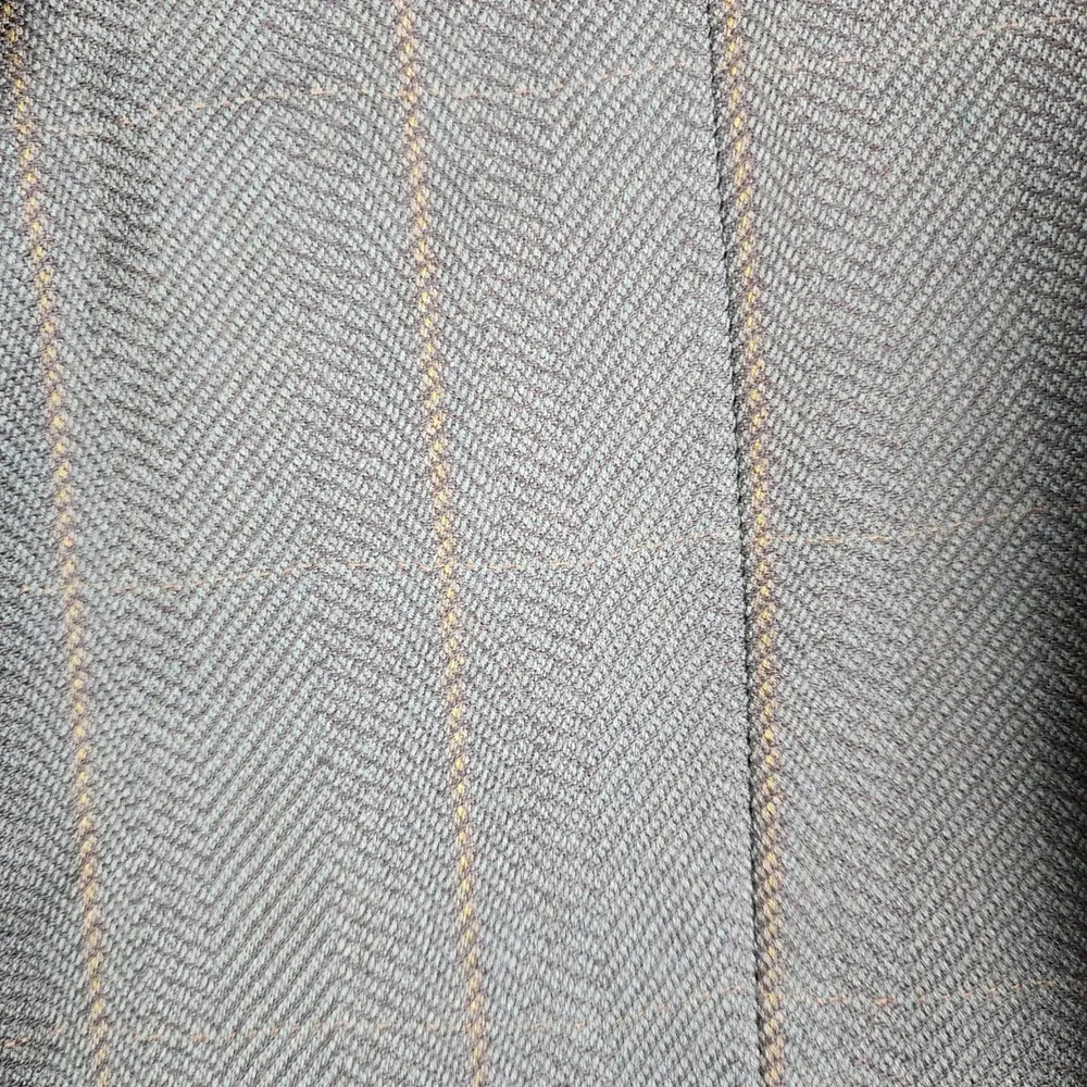 Fierte s.r.l. Blazer Mens‎ 42R Olive Green Herringbone Wool Windowpane Italy